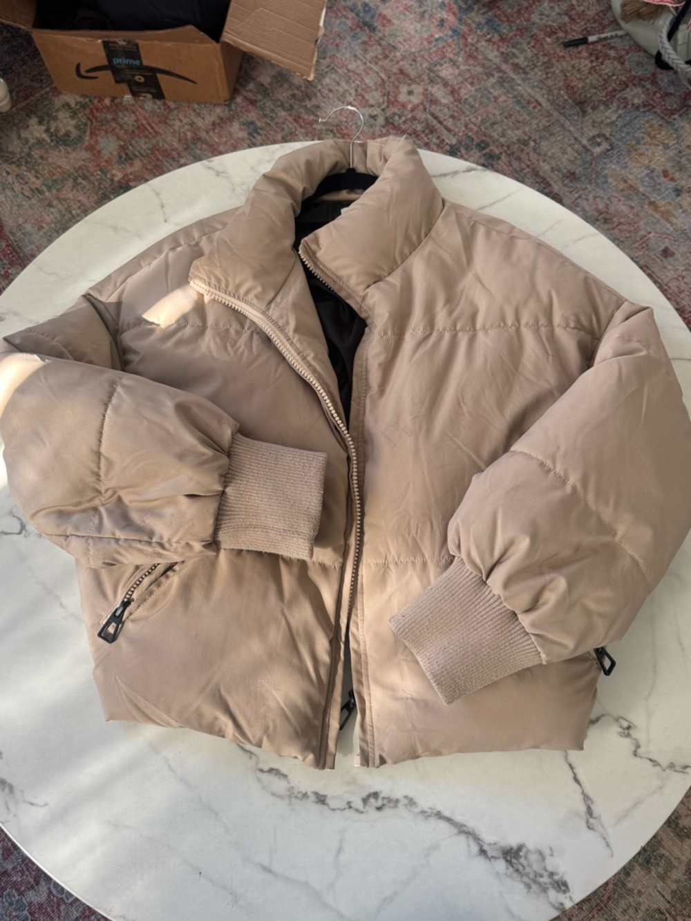 Oh Polly Beige Puffer Jacket